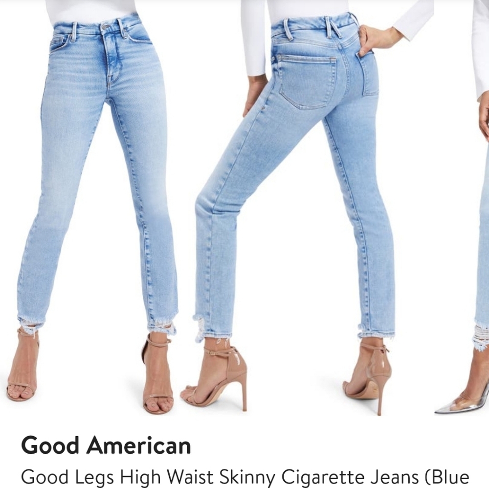 Good American Jeans. Good Legs High Waist Cigarette style. Size 8